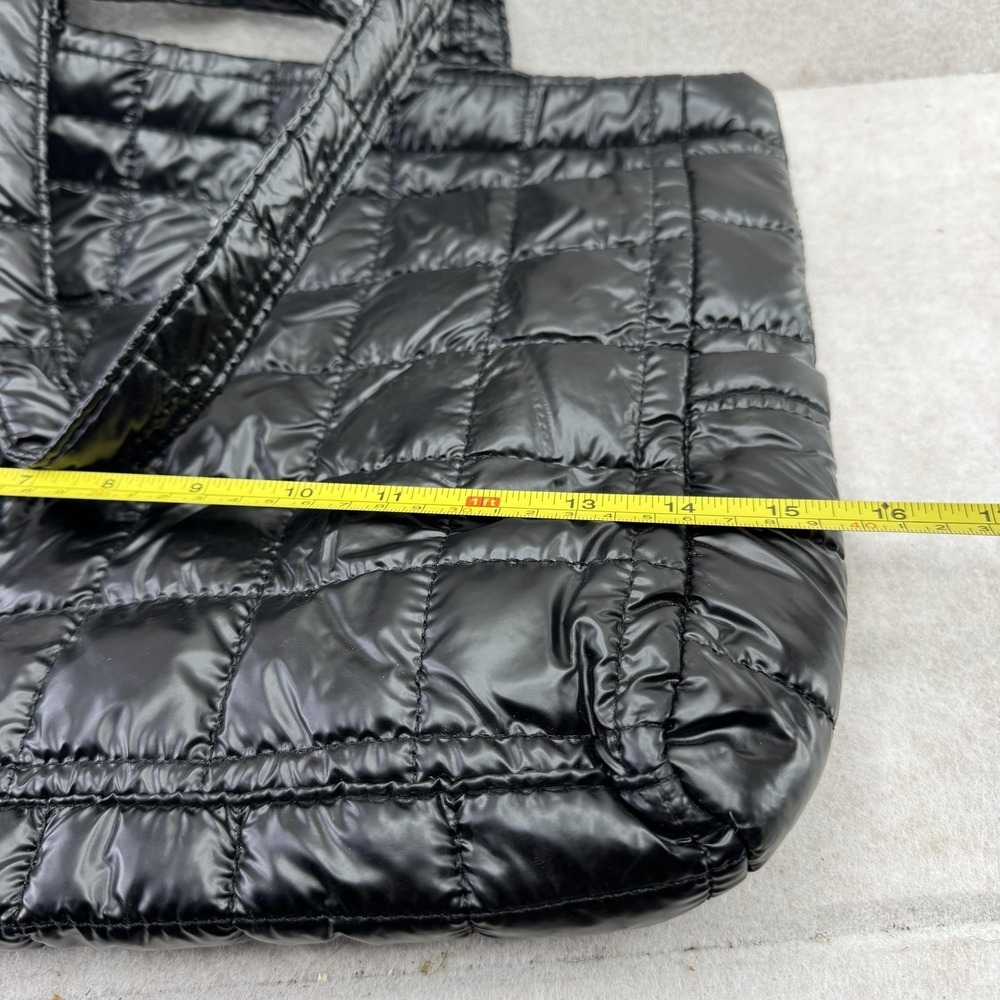 CIDER Tote Womens Large Black Quilted Nylon Lined Lightweight Shoulder Bag - Picture 8 of 10